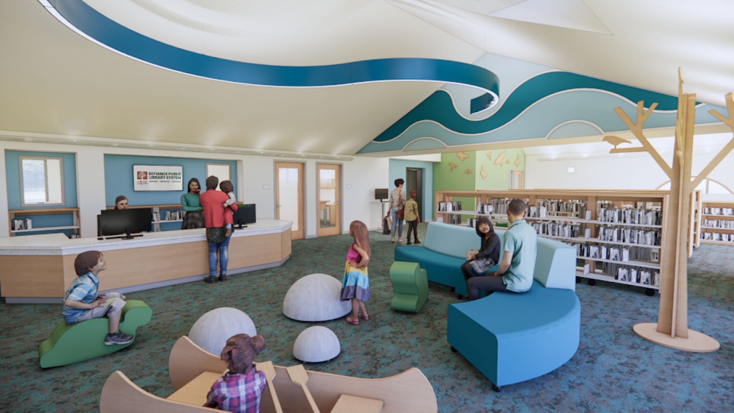 Children2_Resized An achitectural rendering of the the Children's Department at the proposed library annex.