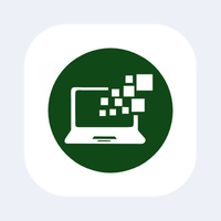 Digital Resources Icon A green computer icon